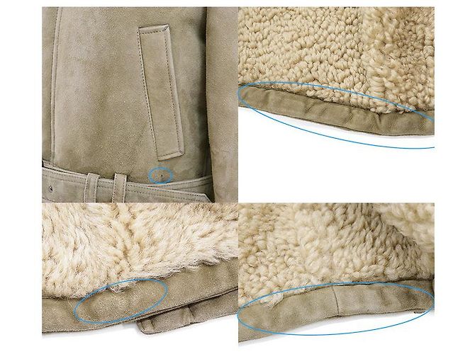 Casaco de pele de carneiro e shearling Gucci Verde Caqui - vista 9