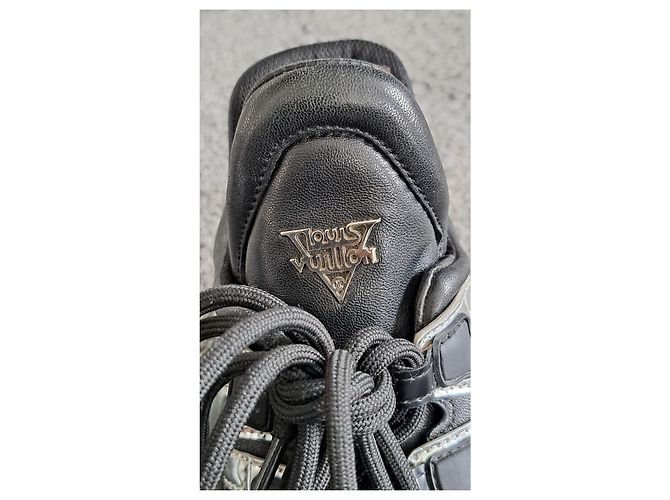 Sneakers chunky in pelle nera e argento Louis Vuitton Nero - vista 10