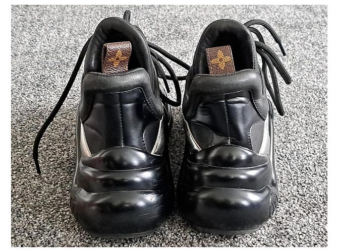 Sneakers chunky in pelle nera e argento Louis Vuitton Nero - vista 6