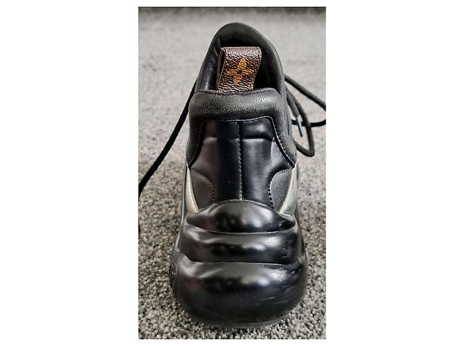 Sneakers chunky in pelle nera e argento Louis Vuitton Nero - vista 7