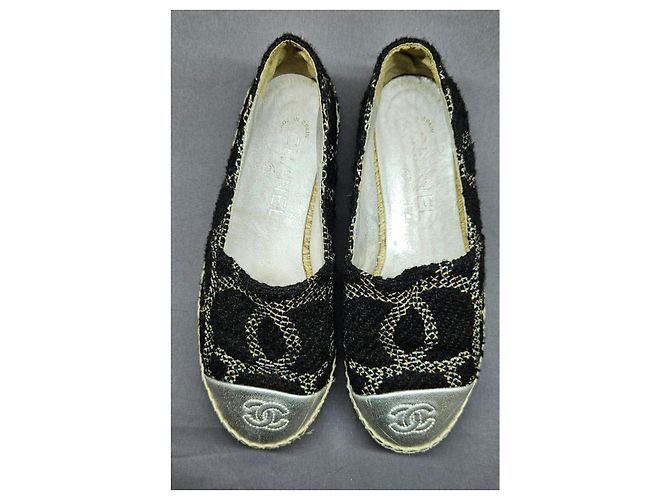 Chanel Espadrilles Schwarz Weiß - Ansicht 10