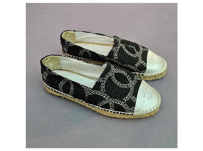 Chanel Espadrilles Schwarz Weiß - Ansicht 3