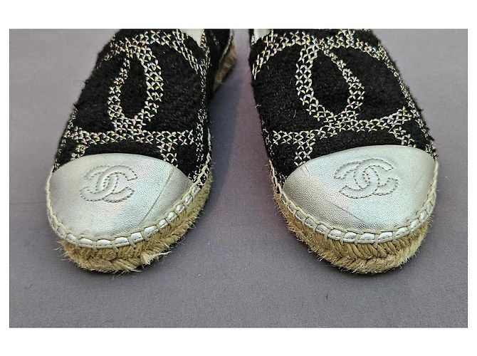 Chanel Espadrilles Schwarz Weiß - Ansicht 9