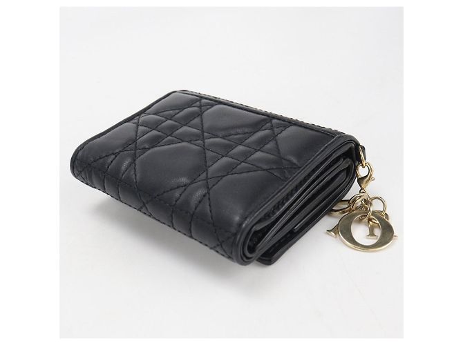 Christian Dior Black Leather Tri-fold Wallet - view 2