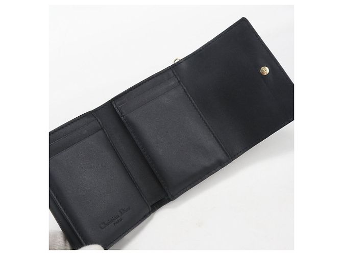 Christian Dior Black Leather Tri-fold Wallet - view 3
