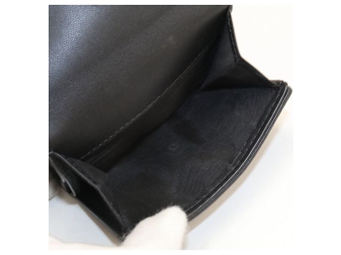Christian Dior Black Leather Tri-fold Wallet - view 7