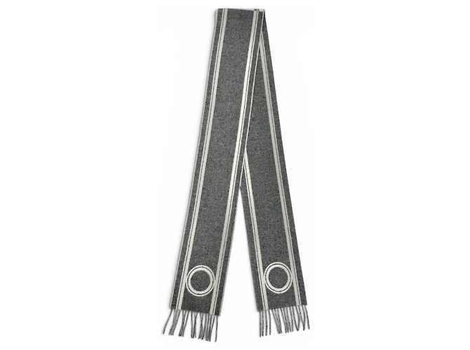 Hermès Stola in cashmere grigio Hermes Marrone - vista 4