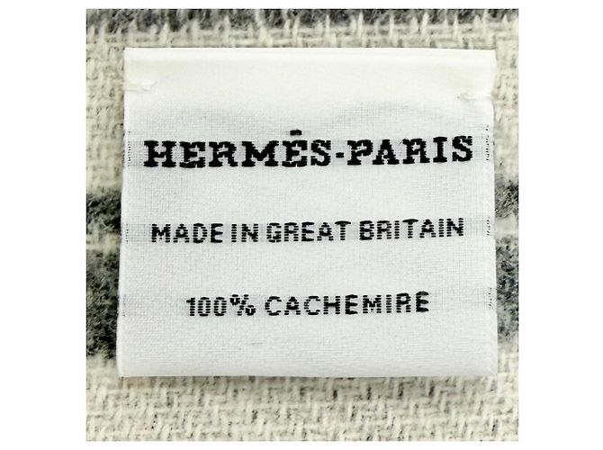 Hermès Stola in cashmere grigio Hermes Marrone - vista 8