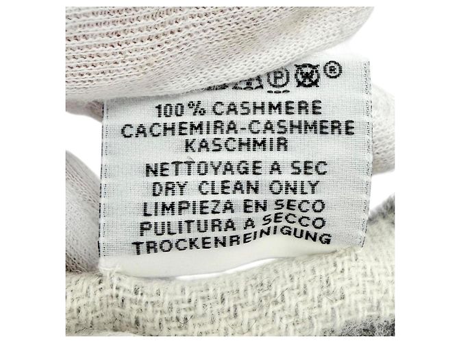 Hermès Stola in cashmere grigio Hermes Marrone - vista 9