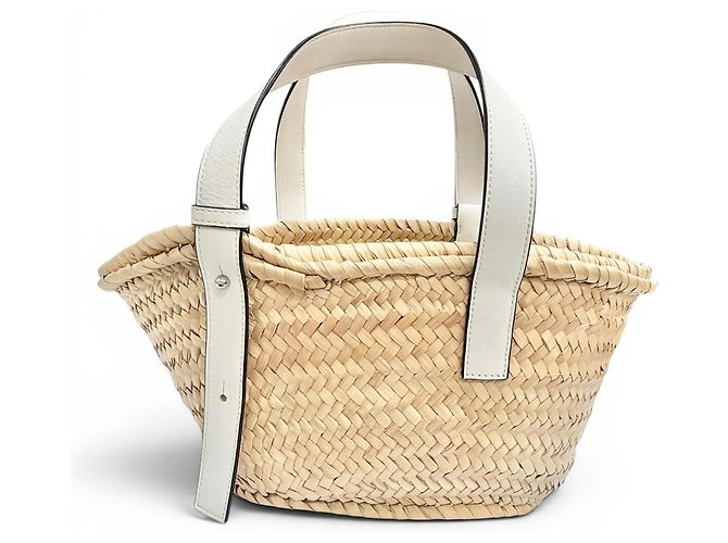 Borsa cesta Loewe in pelle bianca Anagram Bianco - vista 3