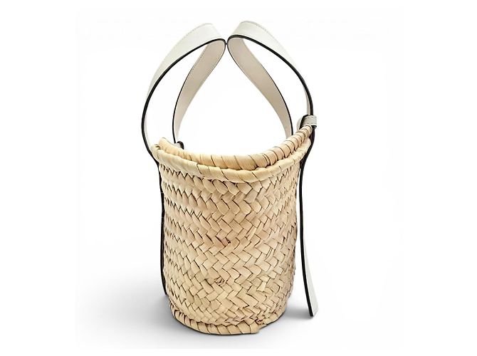 Borsa cesta Loewe in pelle bianca Anagram Bianco - vista 4