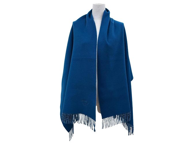 Hermès Stola in cashmere blu Hermes - vista 2