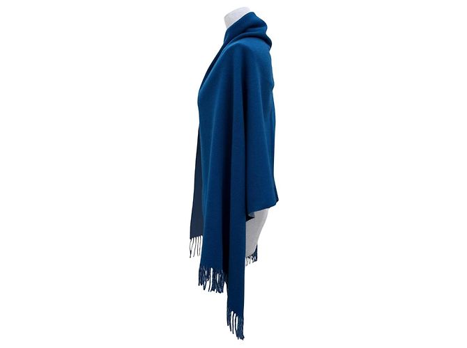 Hermès Stola in cashmere blu Hermes - vista 3