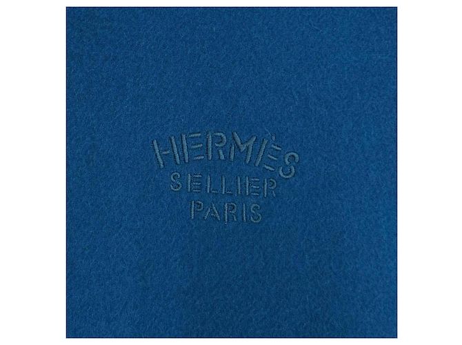 Hermès Stola in cashmere blu Hermes - vista 6