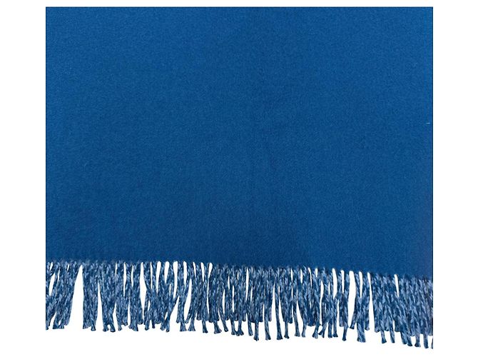 Hermès Stola in cashmere blu Hermes - vista 7