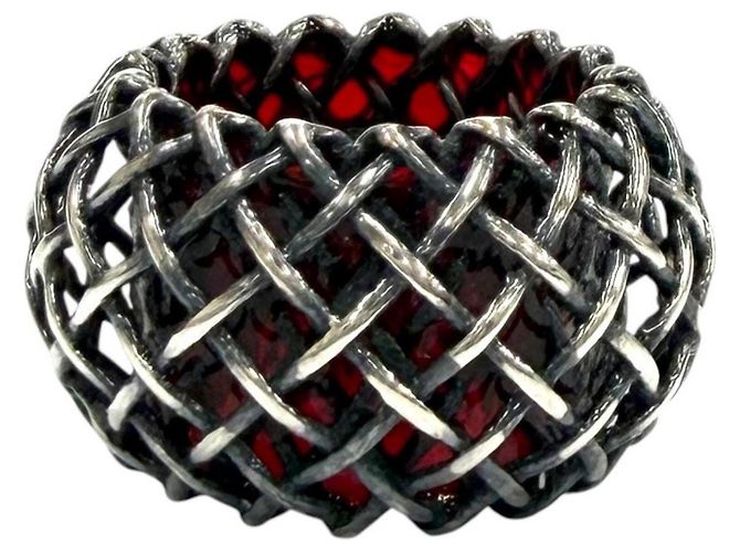 Bottega Veneta 925 Sterling Silber Ring Rot - Ansicht 10