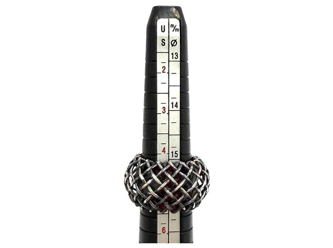 Bottega Veneta 925 Sterling Silber Ring Rot - Ansicht 14