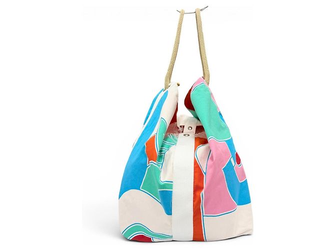 Hermès Hermes Cabas Drapeaux au Vent Tote Bag Multicolore - vista 3