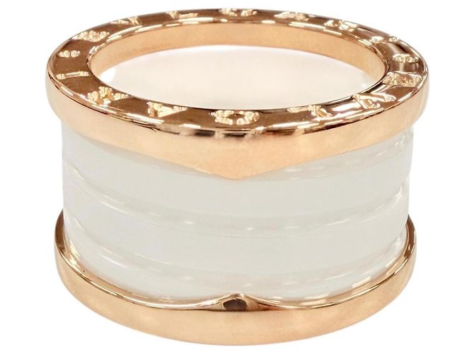 Bulgari Anello B.zero1 in ceramica e oro rosa Bvlgari Bianco D'oro - vista 2