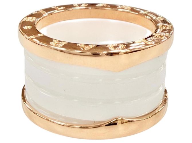 Bulgari Anello B.zero1 in ceramica e oro rosa Bvlgari Bianco D'oro - vista 4