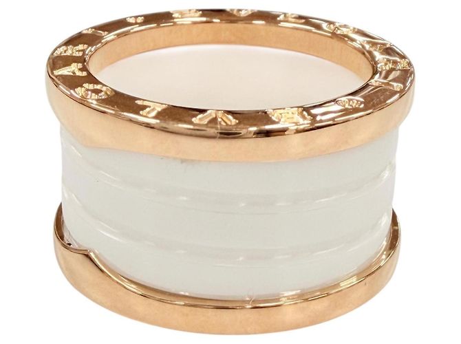 Bulgari Anello B.zero1 in ceramica e oro rosa Bvlgari Bianco D'oro - vista 5
