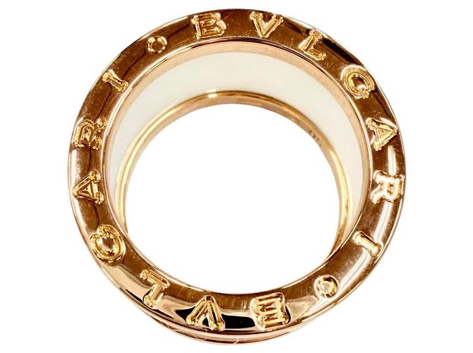 Bulgari Anello B.zero1 in ceramica e oro rosa Bvlgari Bianco D'oro - vista 6