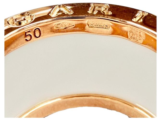 Bulgari Anello B.zero1 in ceramica e oro rosa Bvlgari Bianco D'oro - vista 7