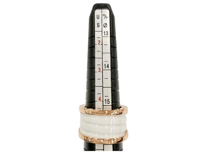 Bulgari Anello B.zero1 in ceramica e oro rosa Bvlgari Bianco D'oro - vista 9