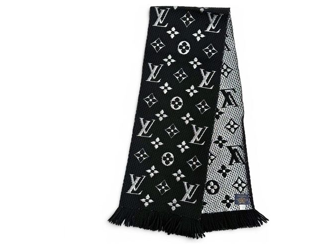 Stola Louis Vuitton in misto lana e seta nera Nero - vista 3