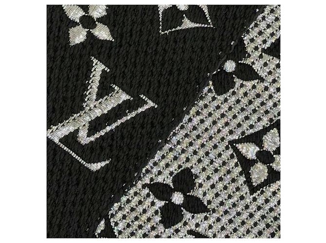 Stola Louis Vuitton in misto lana e seta nera Nero - vista 4