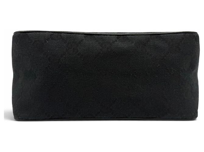 Pochette con zip Gucci Vintage GG Canvas Pelle Logo Patch Nero - vista 4
