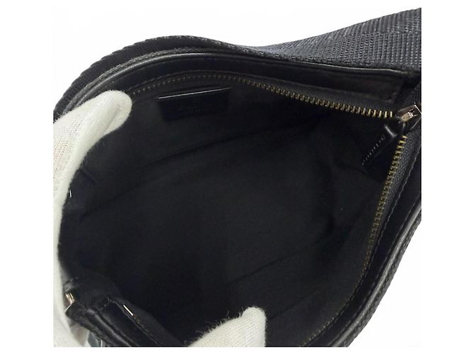 Pochette con zip Gucci Vintage GG Canvas Pelle Logo Patch Nero - vista 5