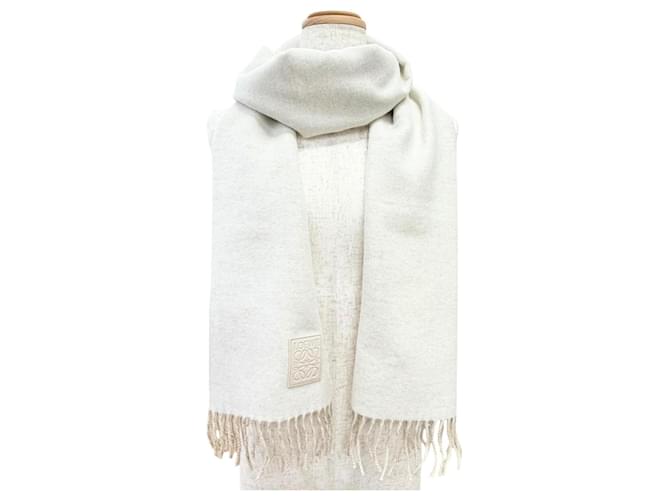 Stola in lana e cashmere Loewe Beige Crudo - vista 2