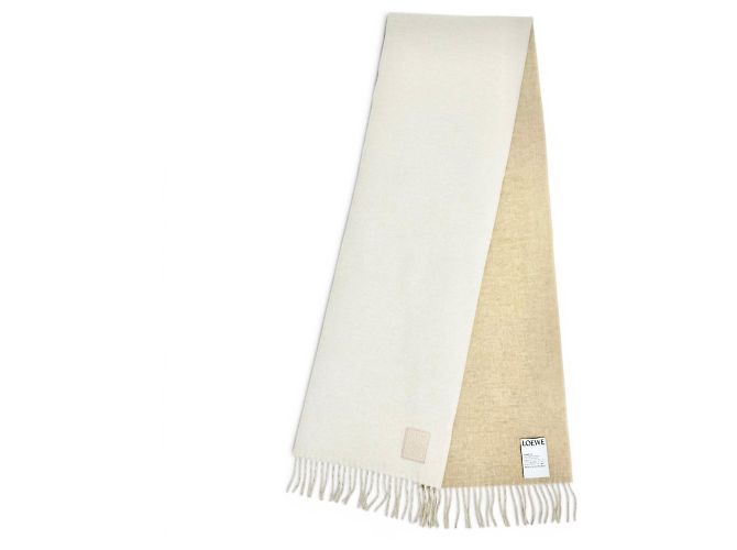 Stola in lana e cashmere Loewe Beige Crudo - vista 3
