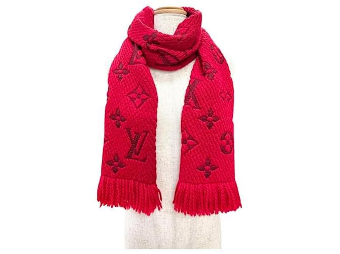 Sciarpa Louis Vuitton Ruby Monogram con frange Rosso - vista 3