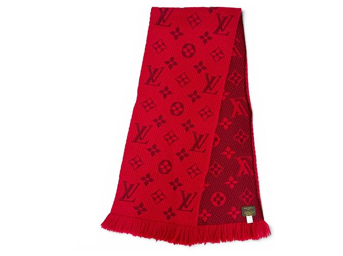 Sciarpa Louis Vuitton Ruby Monogram con frange Rosso - vista 4