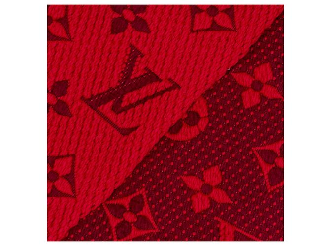 Sciarpa Louis Vuitton Ruby Monogram con frange Rosso - vista 5