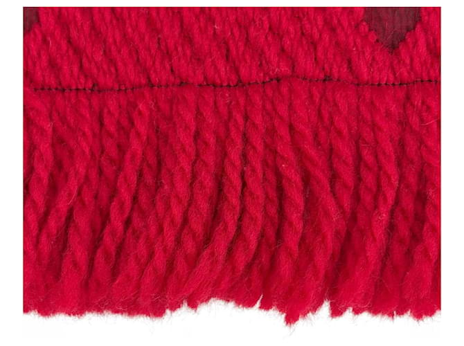 Sciarpa Louis Vuitton Ruby Monogram con frange Rosso - vista 6