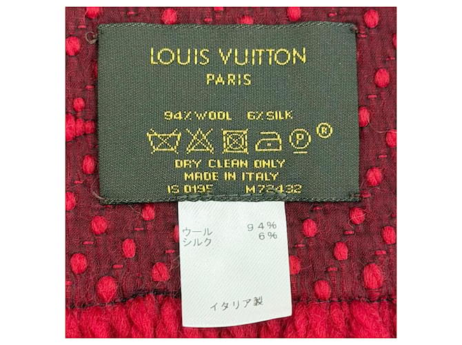 Sciarpa Louis Vuitton Ruby Monogram con frange Rosso - vista 7