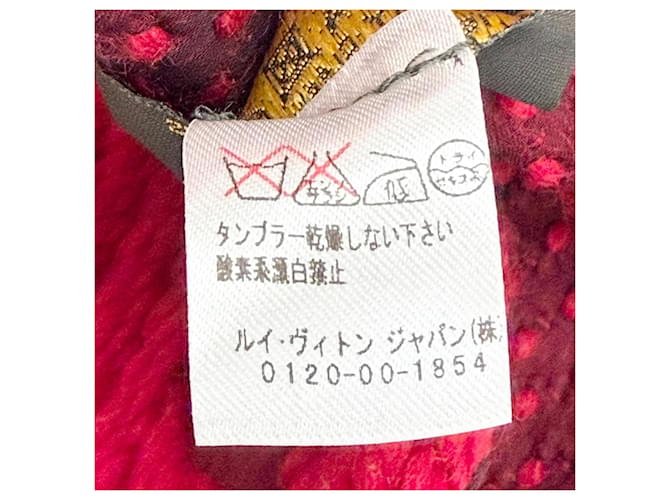 Sciarpa Louis Vuitton Ruby Monogram con frange Rosso - vista 8