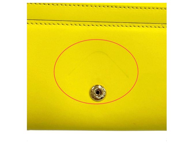 Fendi 8M0251 FF Diamond Continental Leather Long Wallet Giallo - vista 12
