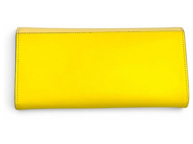 Fendi 8M0251 FF Diamond Continental Leather Long Wallet Giallo - vista 3