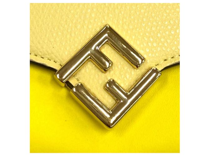 Fendi 8M0251 FF Diamond Continental Leather Long Wallet Giallo - vista 8