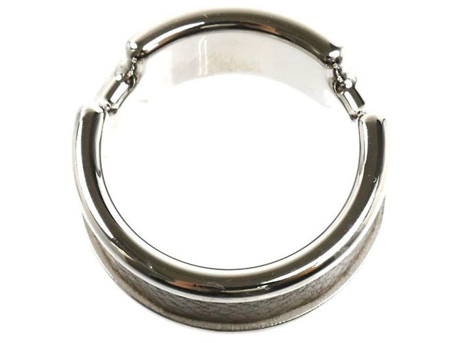 Ring Hermès Anel Olympe PM em couro GP Hermes Prata Taupe - vista 4