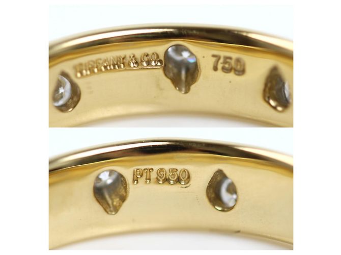 Anello Dots in oro giallo 18K e platino Tiffany & Co. - vista 4