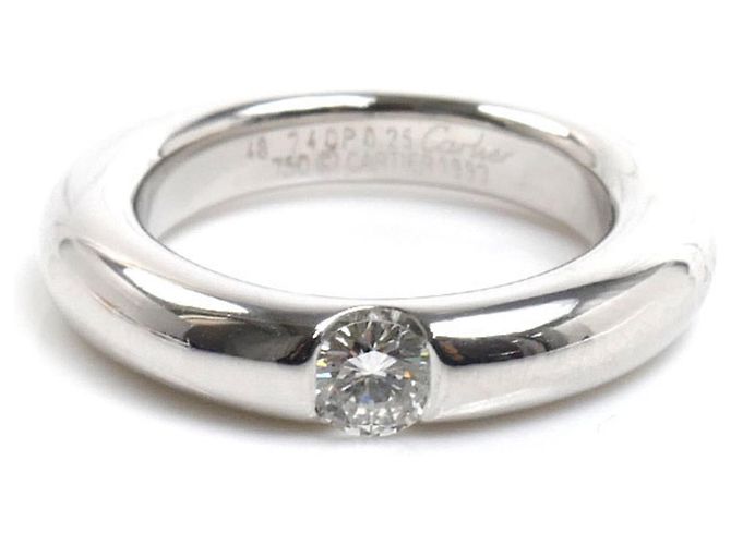 Cartier Ellipse Ring aus 18K Weißgold mit Diamant - Ansicht 3