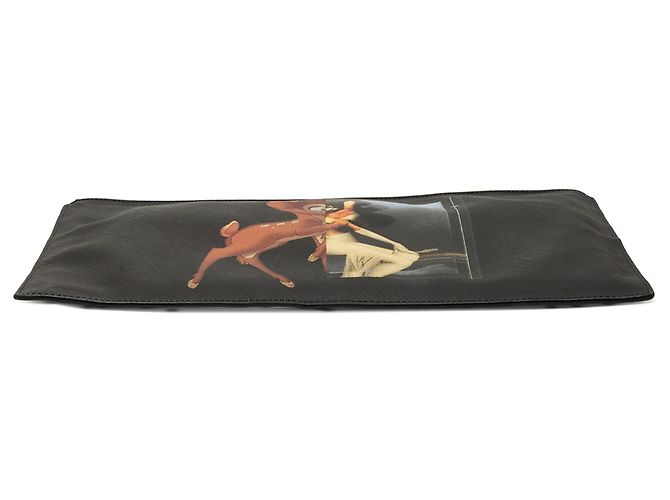 Clutch in pelle con stampa Bambi nera Givenchy Nero - vista 3