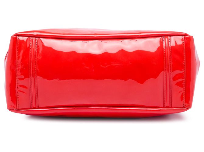 Tote Chanel Red Patent Mademoiselle Lock Bijoux Chain Rosso - vista 3