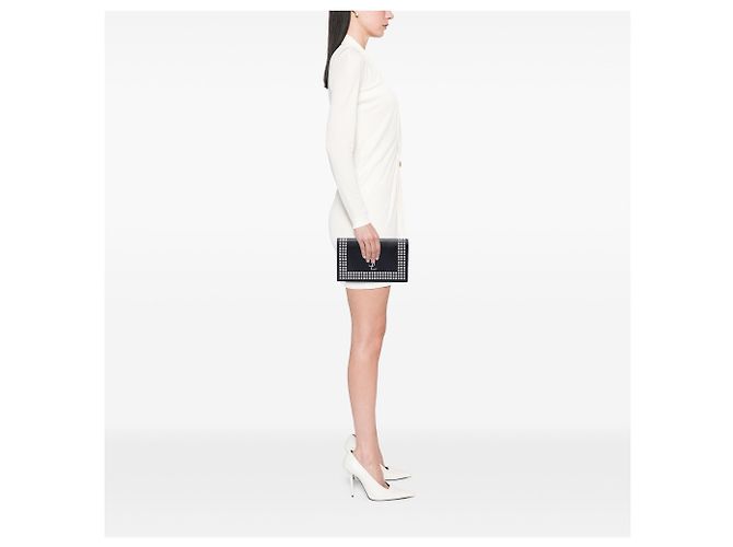 Clutch Monogram in pelle nera con borchie Saint Laurent Nero - vista 6