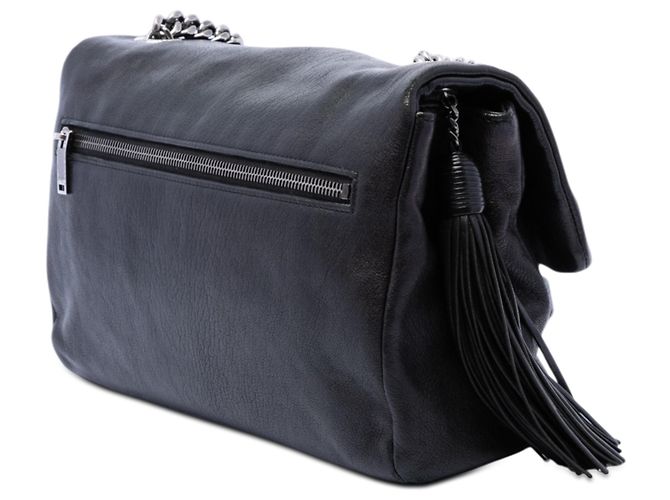 Saint Laurent West Hollywood Umhängetasche aus schwarzem Lammfell, Größe Medium - Ansicht 2